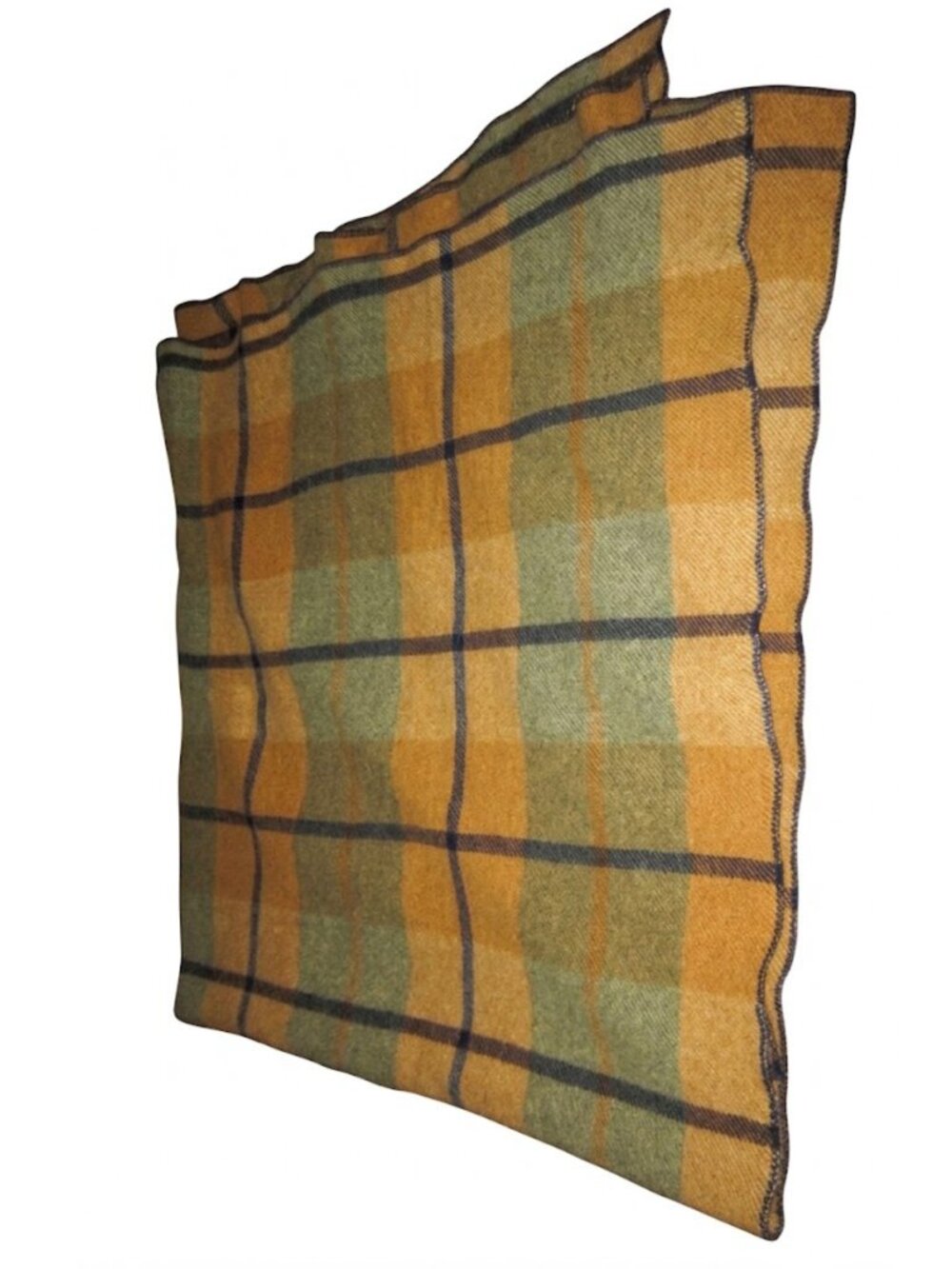 Woolrich Plaid Checked Wool Blanket Throw Vintage 57x60